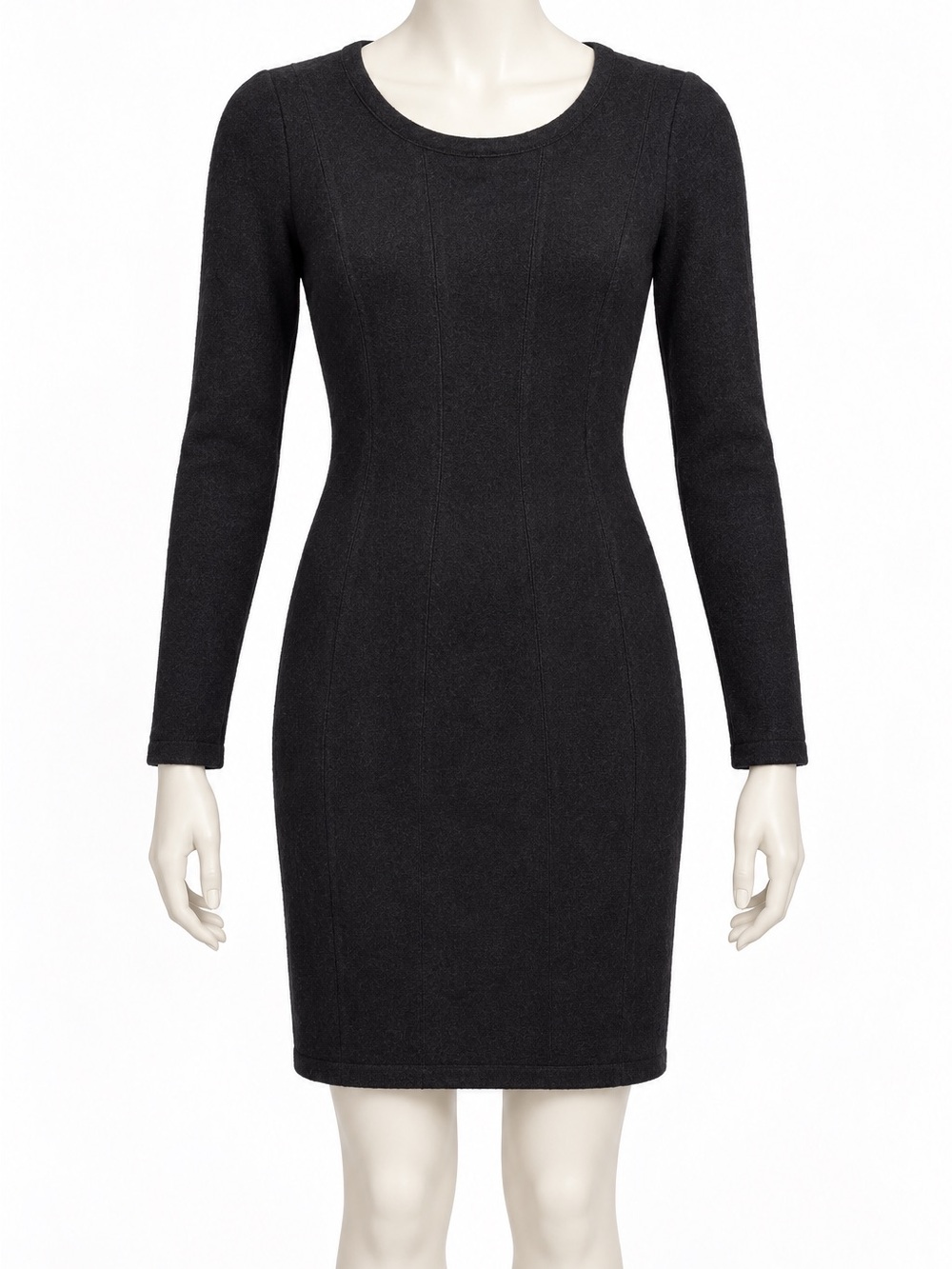 L'AGENCE Black Long Sleeve Sheath Dress
